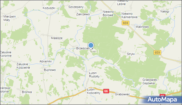 mapa Kolonia Brześcianka, Kolonia Brześcianka na mapie Targeo